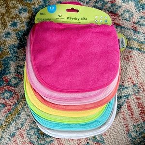 New pack of Green Sprouts Stay Dry Waterproof Baby Bibs
